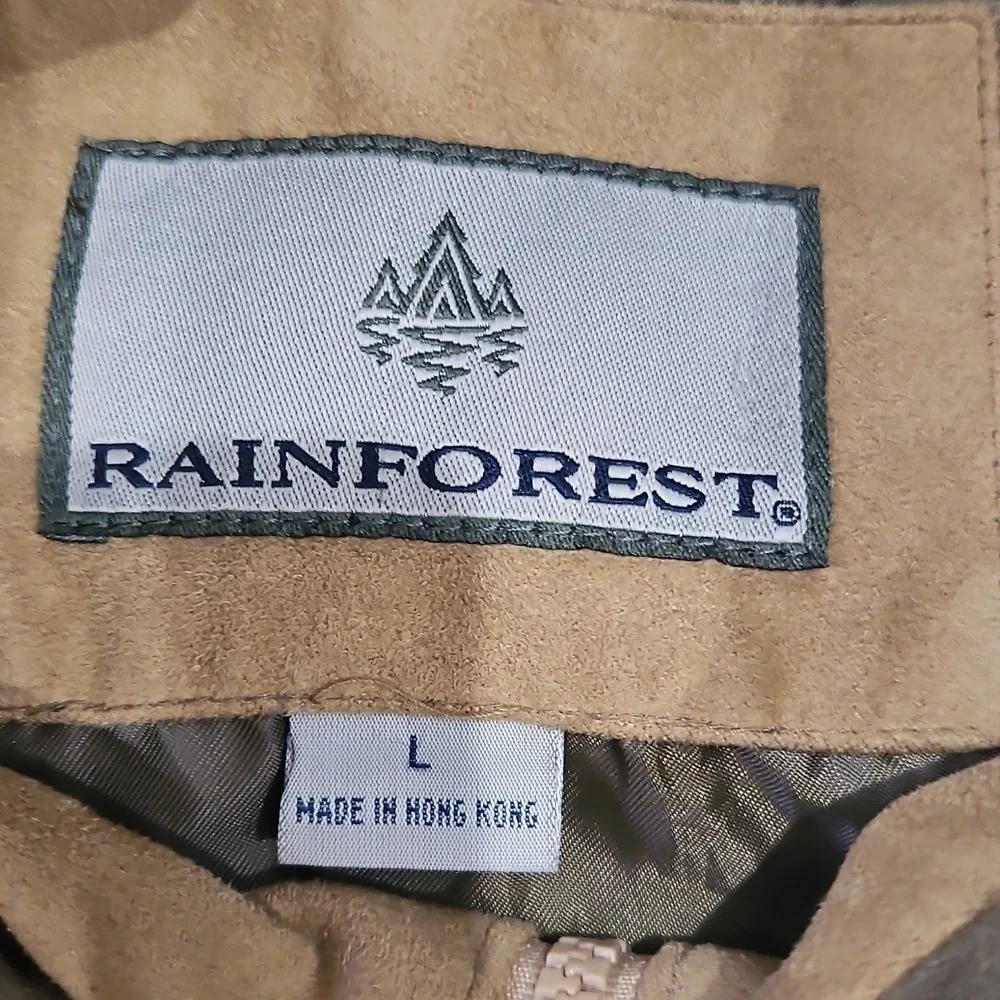Vintage Rainforest Jacket Mens L Brown Lined Collar Outdoor